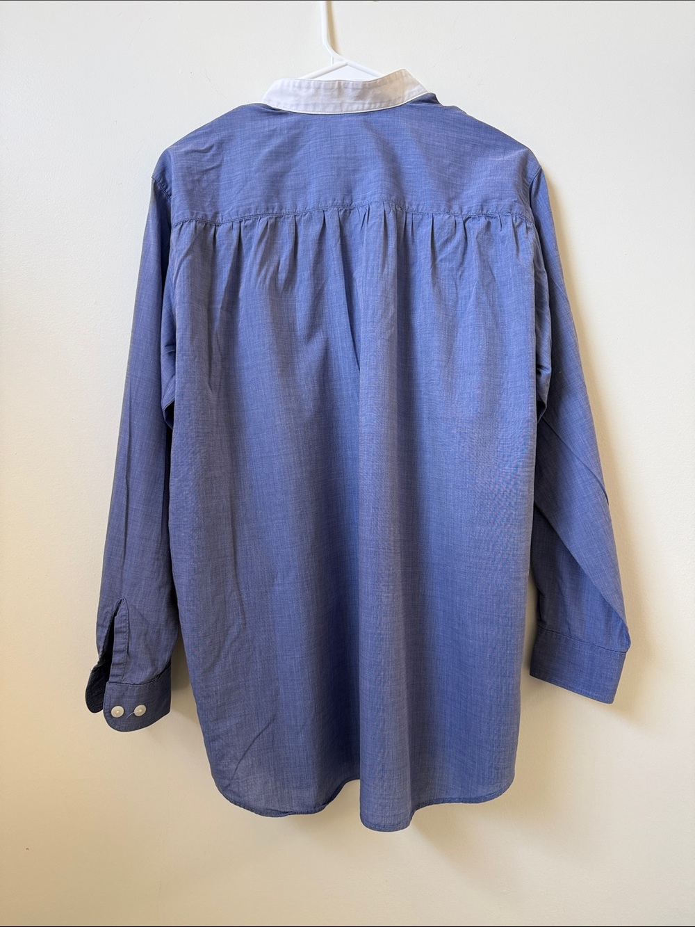 VINTAGE Holt Renfrew mock neck button cotton dress shirt oversized - Picture 4 of 4